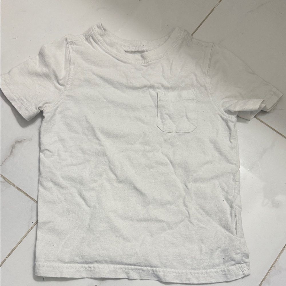 Classic White Kids T-Shirt Pocket T Shirt 3T Short Sleeve